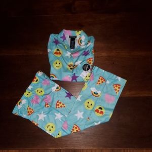 Joe Boxer, Girl's 2 Pc Pjs Set w/Emojis, Sz 14/16 XL